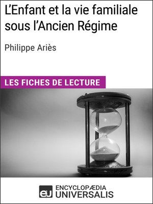 cover image of L'Enfant et la vie familiale sous l'Ancien Régime de Philippe Ariès